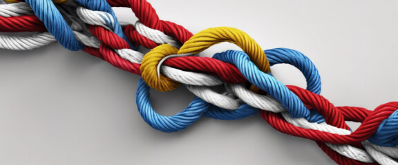 Metaphor for diversity and inclusion, as it shows how different ropes can come together to form a strong and intricate knot.