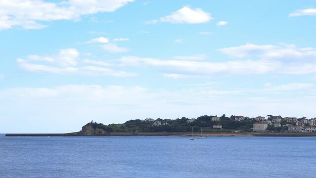 Panoramic view of Pointe Sainte-Barbe and the atlantic ocean in Saint-Jean-de-Luz, France