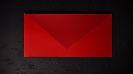 A crimson sheet against an ebony surface. Red Envelope.