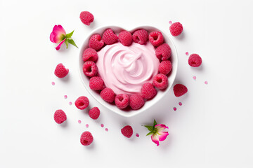 Heart shaped Raspberry Yogurt