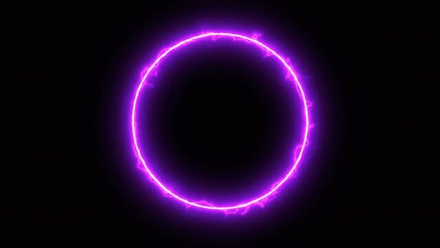 Round frame with fantastic violet lights