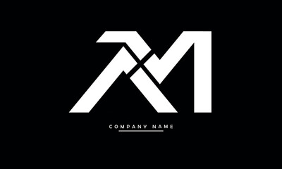 AM, MA, A, M Abstract Letters Logo Monogram