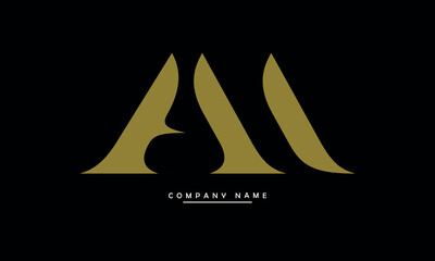 Fototapeta premium AM, MA, A, M Abstract Letters Logo Monogram