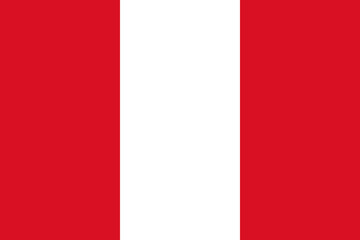 The official current flag of Republic of Peru. State flag of Peru. Illustration.