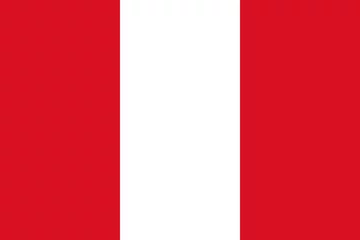 Foto op Canvas The official current flag of Republic of Peru. State flag of Peru. Illustration. © Nataliia
