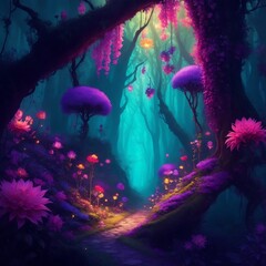 Obraz na płótnie Canvas background with a tree, Imaginary forest