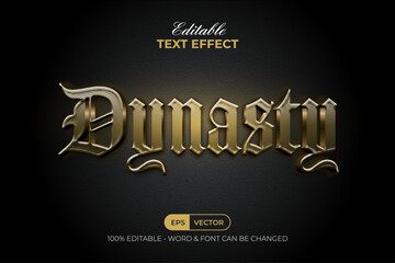 Dynasty Gold Text Effect Cinematic Style. Editable Text Effect.