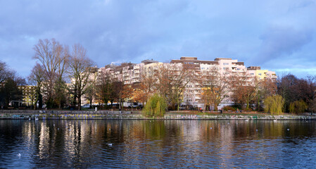 Housing estate at Böcklerpark in late fall