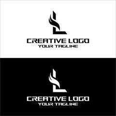 creative letter logo l desain vektor - obrazy, fototapety, plakaty