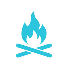 Bonfire, campfire symbol. From blue icon set.