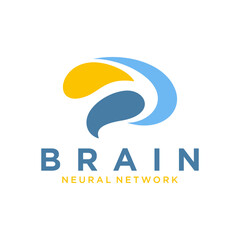 creative brain color logo. genius smart symbol design. abstract brain logo elements