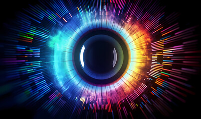 Human multicolored iris of the eye  - obrazy, fototapety, plakaty