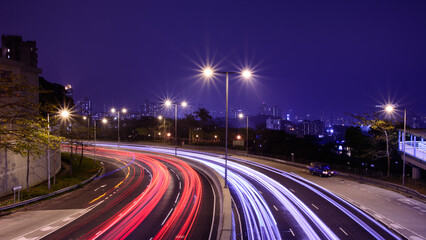 Fototapeta na wymiar Night traffic at night