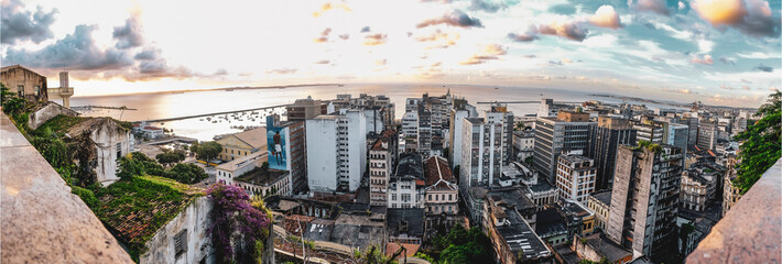 Panoramica de la ciudad  de Salvador de Bahia Brasil - obrazy, fototapety, plakaty