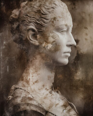 Woman sculpture art roman statue background face ancient woman greek history head