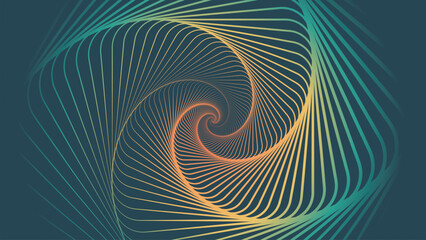 Abstarct spiral twisted wavy round line funky background in warm color. This minimalist style creative background can be used as a banner or flyer.