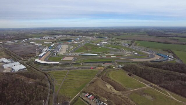 F1 Circuit Silverstone flypast flyover helicopter view formula one cars