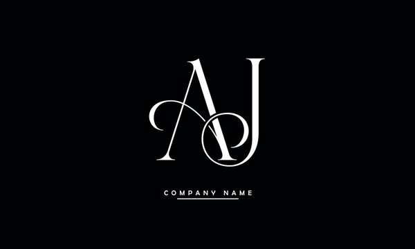 AJ, JA, A, J Abstract Letters Logo Monogram