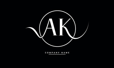 AK, KA, A, K Abstract Letters Logo Monogram - obrazy, fototapety, plakaty