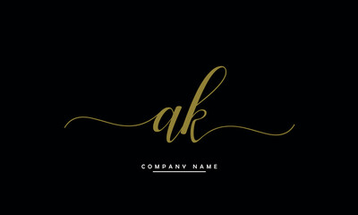 AK, KA, A, K Abstract Letters Logo Monogram