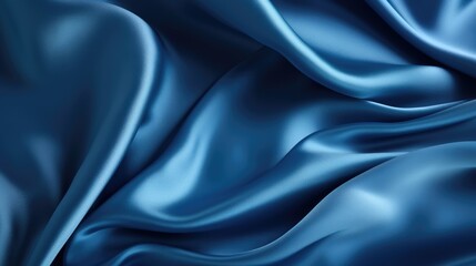 Obraz premium Soft texture of silk fabric, blue color, fabric background. The concept of a fashionable background for Christmas and New Year, Valentine's Day holiday.