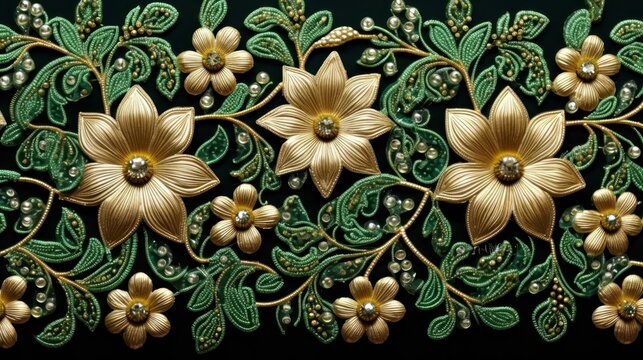 Zardozi Embroidery India rich, heavy embroidery often seen on garments and accessories, telling tales of opulence and royalty.