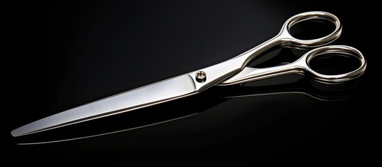 Metal scissors specifically designed for trimming and shaping eyebrows. - obrazy, fototapety, plakaty