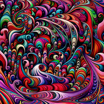 abstract colorful psychedelic swirling background, swirling pattern