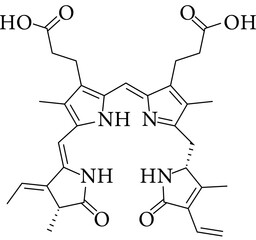 Fototapeta premium A chemical diagram of phycoerythrobilin.Vector illustration. 