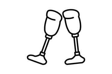 prosthetic limb icon. icon related to disability and disability symbol . line icon style. Simple vector design editable