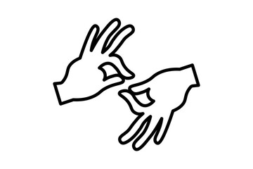 sign language icon. icon related to disability and disability symbol . line icon style. Simple vector design editable