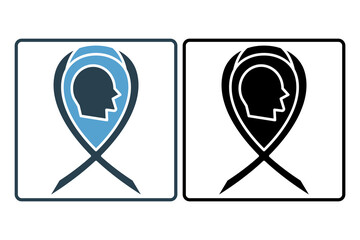 epilepsy awareness icon. icon related to disability and disability symbol . solid icon style. Simple vector design editable