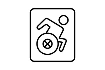 handicap parking icon. icon related to disability and disability symbol . line icon style. Simple vector design editableMobile