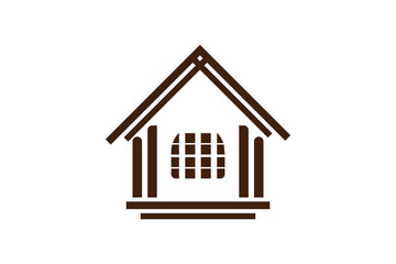 Simple home icon. Construction logo design vector