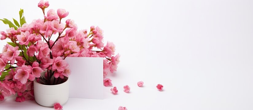 Well wishes with pink flowers and a "Get Well" card.