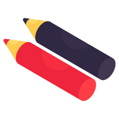 An icon design of lip pencils isolated on white background 