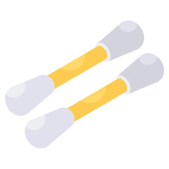 Conceptual isometric design icon of cotton buds 
