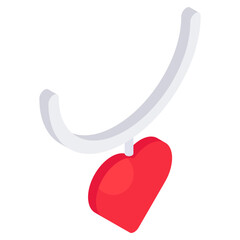 An icon design of necklace, pendant vector 