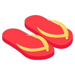 An icon design of flip flop, casual slippers  - obrazy, fototapety, plakaty
