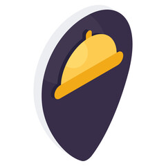 Editable design icon of restaurant location