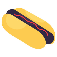 Modern design icon of hotdog burger - obrazy, fototapety, plakaty