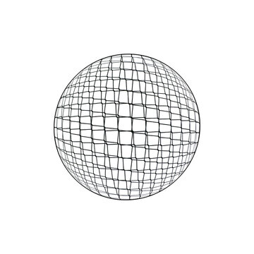 abstract varition of chain link fence sphere globe ball grid metal steel aluminium wire mesh, modern art design, backgrond wallpaper black transparent, 