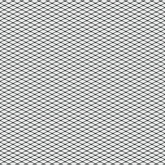 Metal mesh fence on a white background. Geometric texture. Seamless repeating pattern. Vector illustration. 