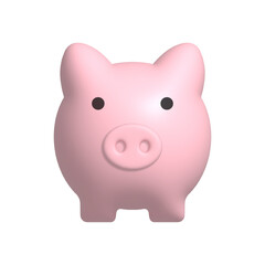Piggy bank icon. Savings account. 3D Vector icon isolated on white background.