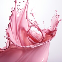pink Foundation liquid splash on white background
