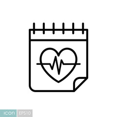 Medical checkup calendar vector icon