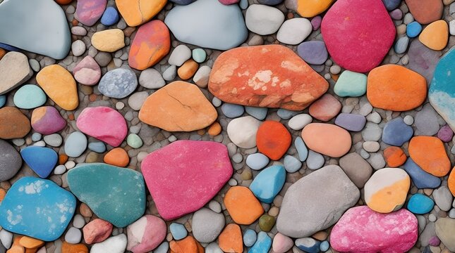 Latest wonderful backdrop with several colorful stones. Colorful ornamental backdrop graphics for typefaces in websites, banner advertising, and apps that are trendy and trendy. Generative AI