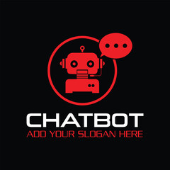 chat bot and chat box logo design vector