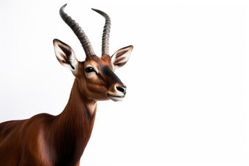 Saola on white background