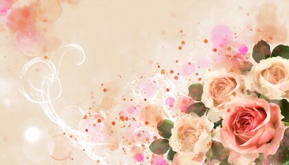 watercolor background with roses